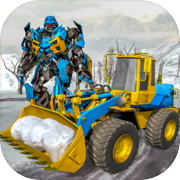 Snow Excavator Crane Robot Transformation Game