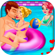Play Adorable Couple Pool Kiss