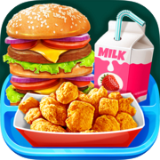 Play School Lunch Food - Burger, Popcorn Chicken & Milk