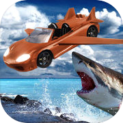 Play Angry Shark Flying Car Shooting