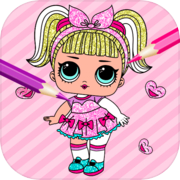 Play Cute Dolls Gliter Coloring Pages