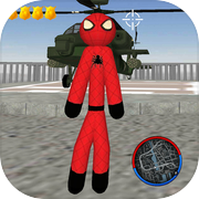 Play Stickman Spider Rope Hero Gangsters City