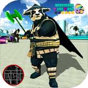 Flame Panda Rope Hero - Super Gangster Panda