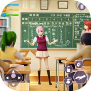 Anime High school girl 3d