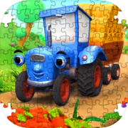 Play Blue Tractor Puzzle Jigsaw