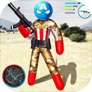 Army Capitaine american Stickman Rope Hero OffRoad