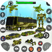 Play Army Robot Bus: Flying Car 3D