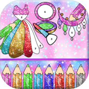 Glitter Fashion Artwork Girls Beauty Coloring Book