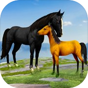 Virtual Wild Horse Family Game
