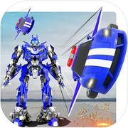 Play Real Police Flying Car Robot Transformation Game