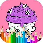 Play Cute Cupcake Coloring Book