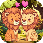 Play Cute Lion Line Puzzle Game