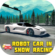 Robot car in snow racing